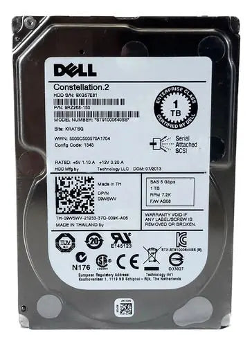 Harddisk fra Dell, modell ST91000640SS