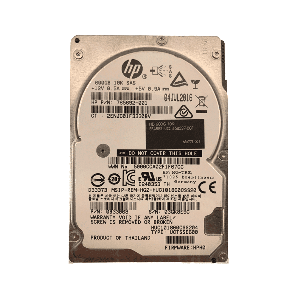 Harddisk fra HP, modell HUC101860CSS20