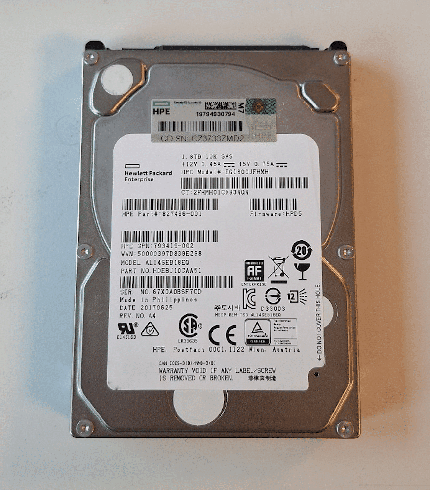 1.8 TB HP SAS-harddisk