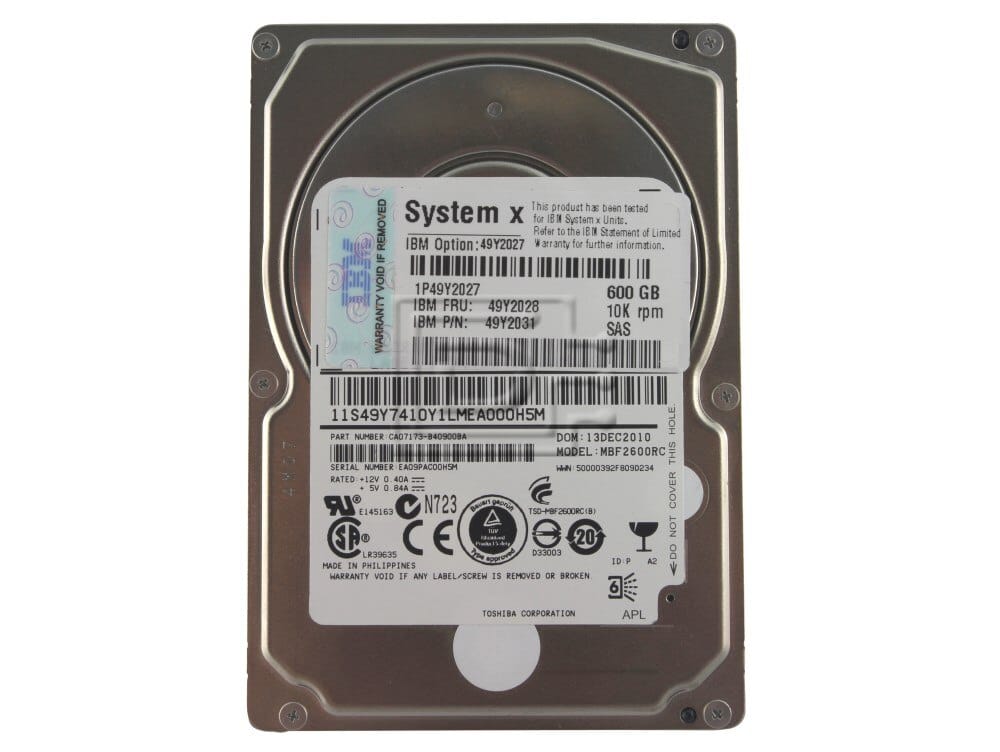 Harddisk fra IBM, modell MBF2600RC