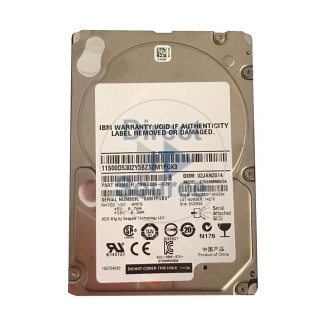 Harddisk fra IBM, modell ST600MM0006