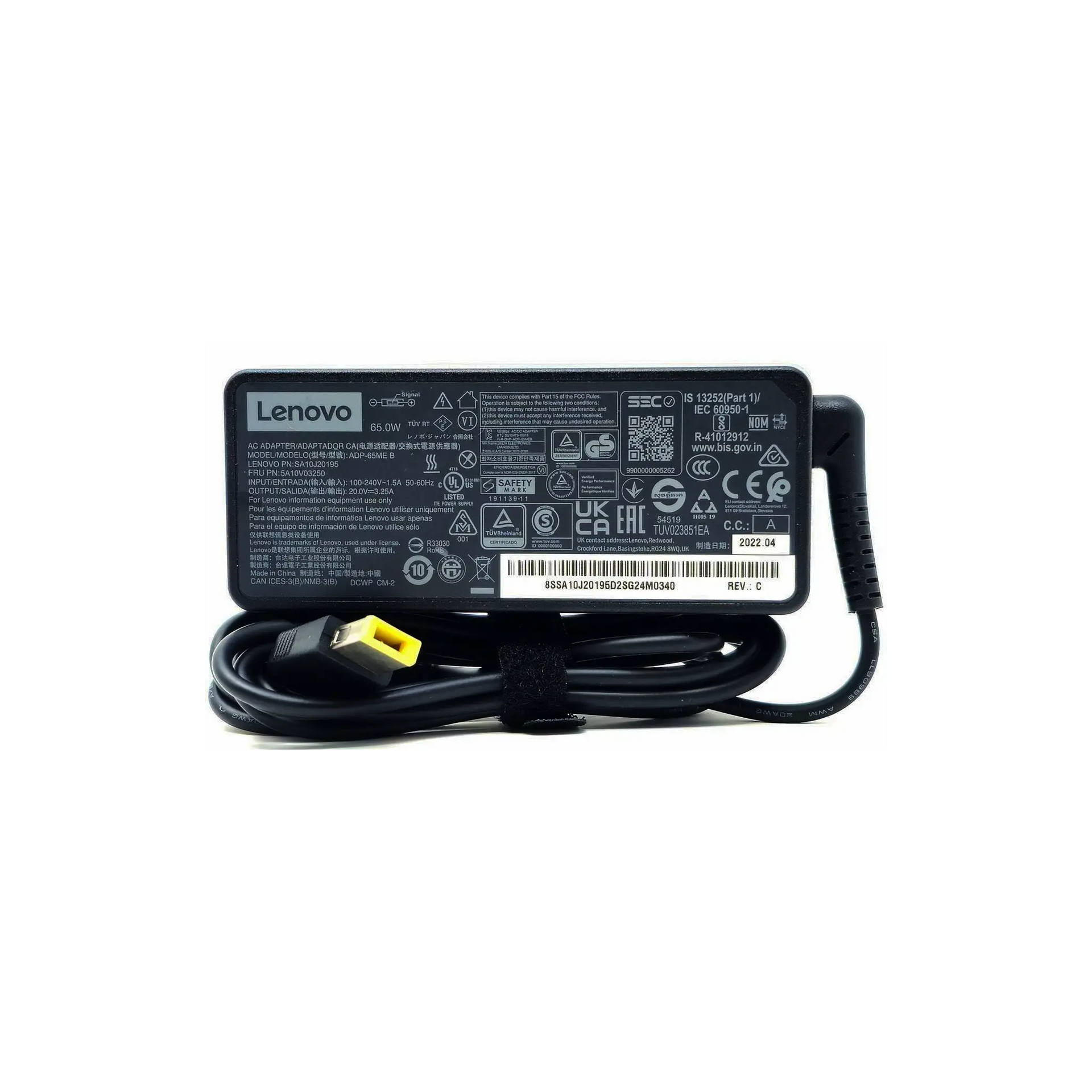 Lenovo adapter / lader 20V 3,25A 65 Watt 45N0257 Original
