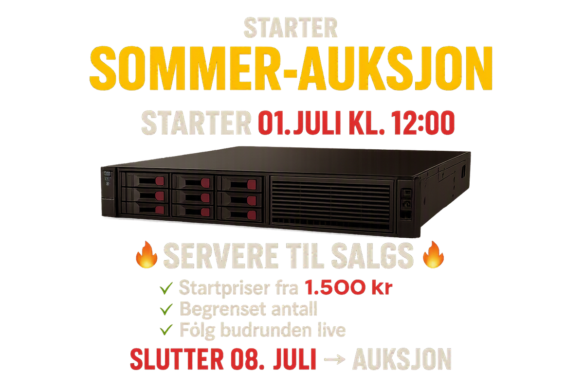 IT Garasjen starter sommerauksjon på servere!
