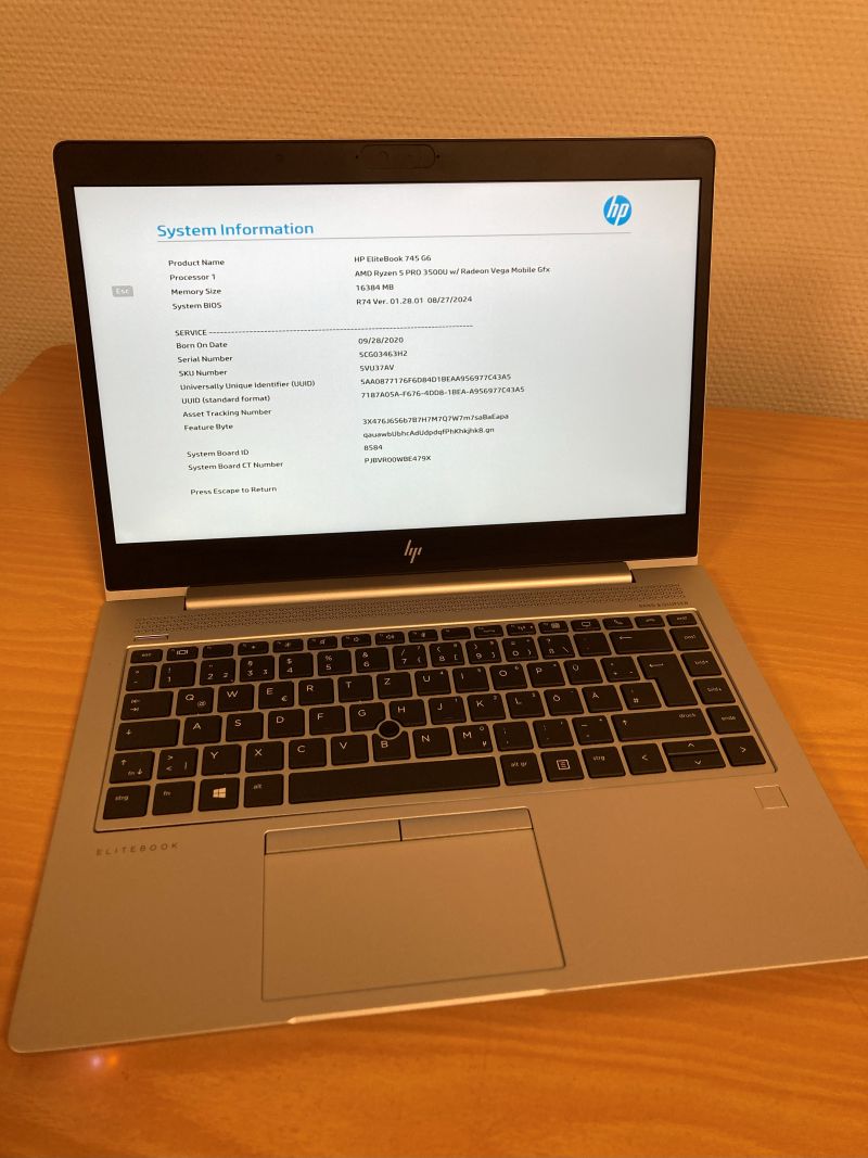 HP EliteBook 745 G6 AMD Ryzen 5 3500U 16/256 TYSK tastatur-5