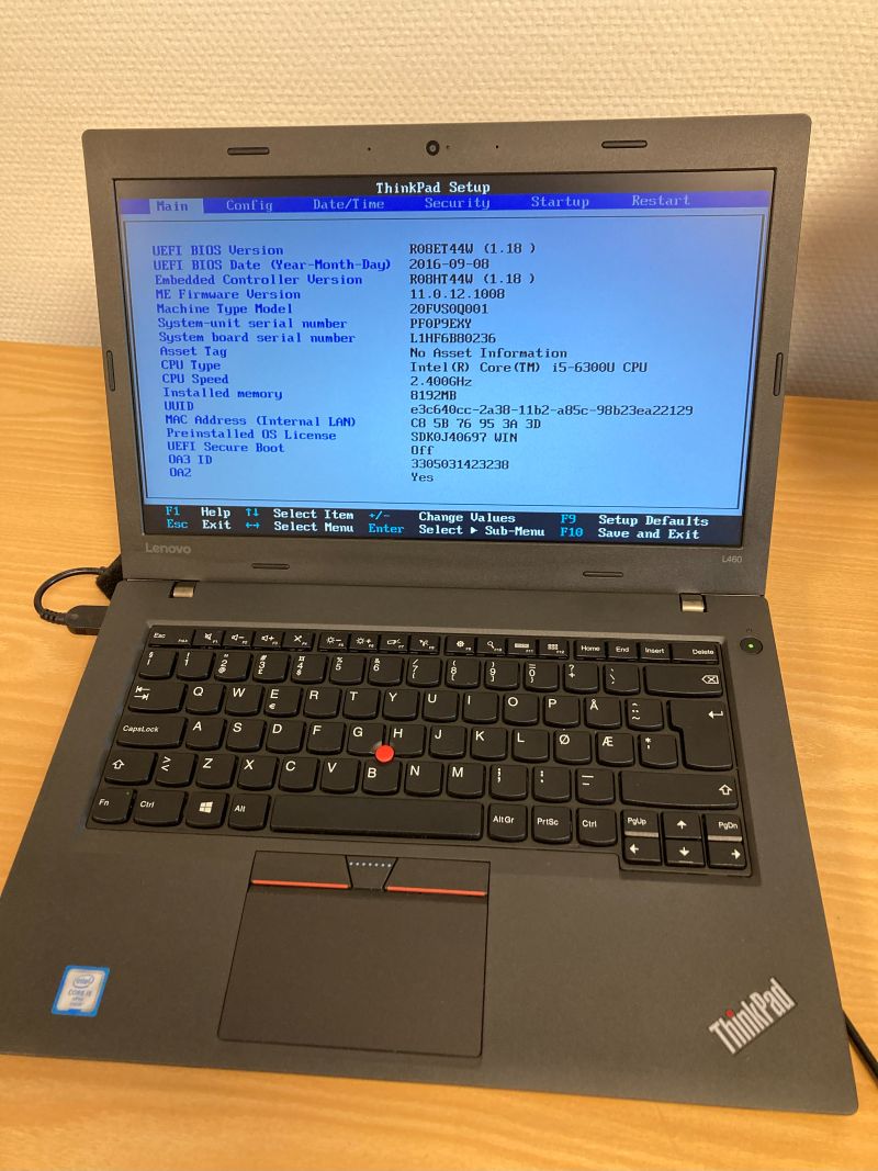 Lenovo Thinkpad L460 i5-6300U 8/256 Linux Mint