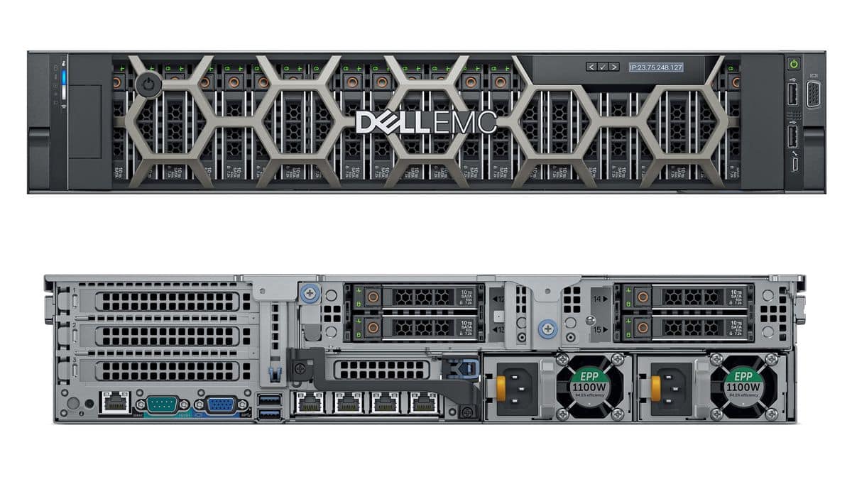 Dell PowerEdge R740XD – Dual Intel Xeon Gold 6248, 768GB RAM, 2x4 TB NVMe, GPU-støtte