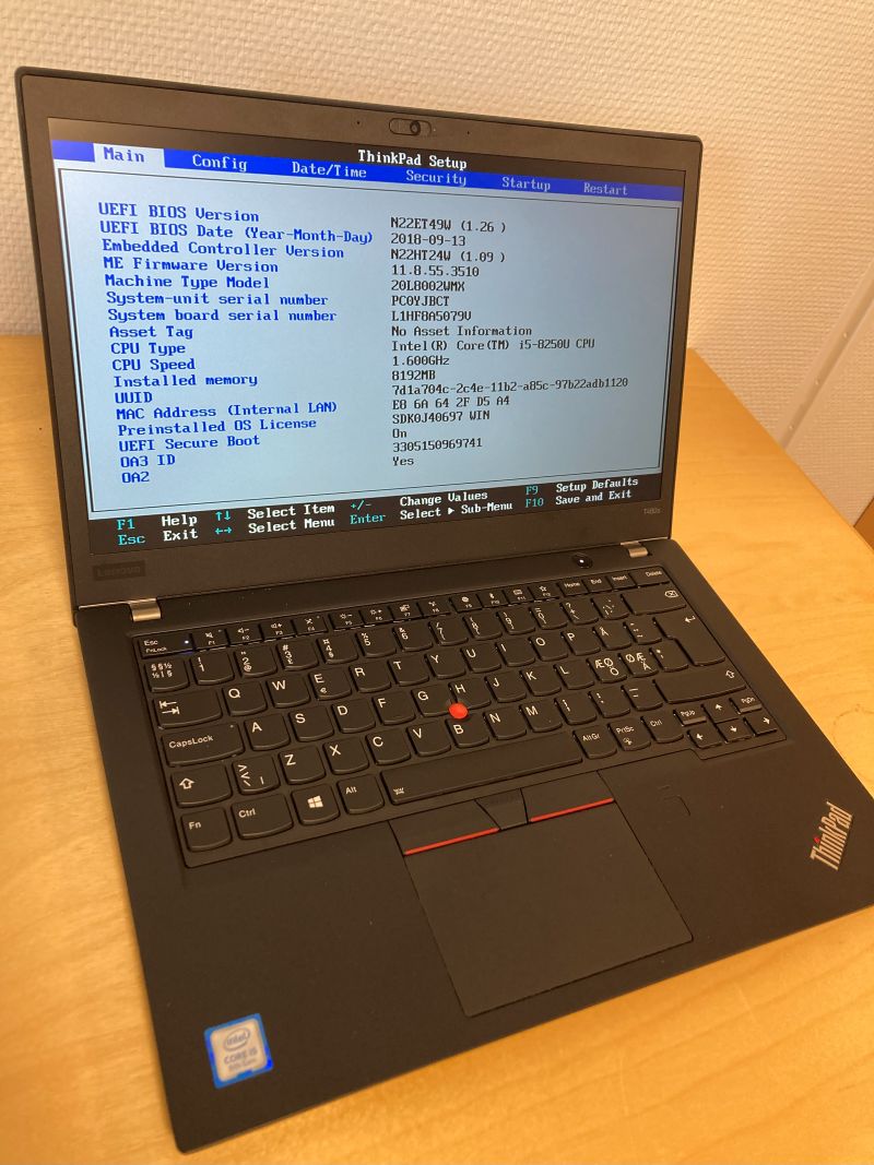 Lenovo Thinkpad T480s I5-8250U 8/256GB